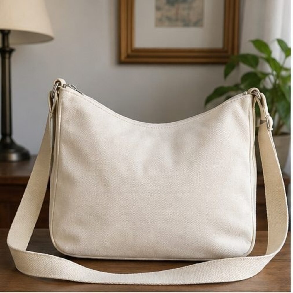 Cream Nylon Crossbody Bag